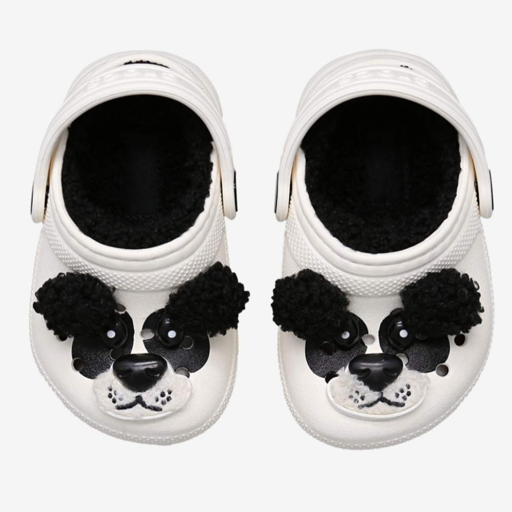 Crocs Kids Classic Lined Panda Crocs Slip-Ons Shoes -Unisex - C9